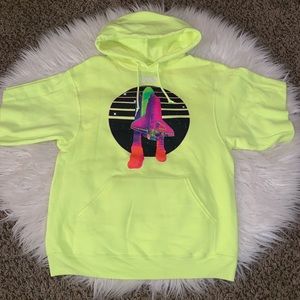 NASA Fashion Nova Neon yellow short sleeve sweater